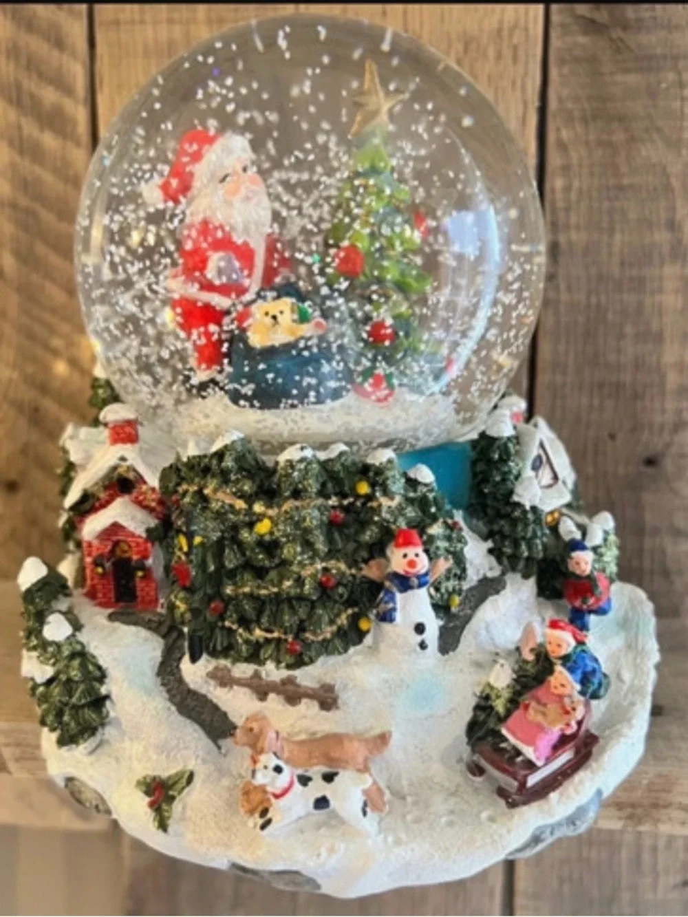 Holiday Snow Globe Music Box with Santa and Winter Scene - Unbranded